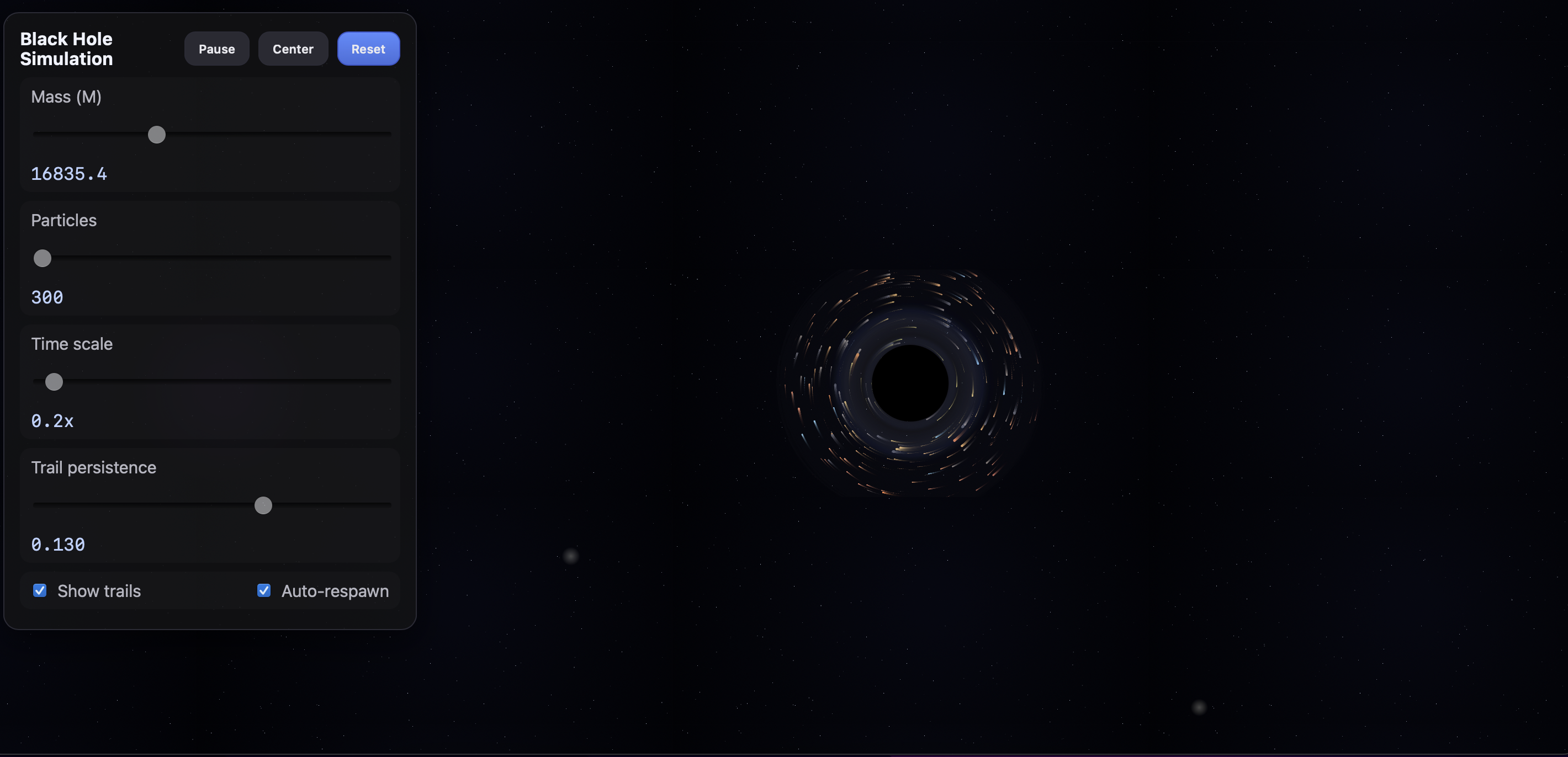 Black hole simulator